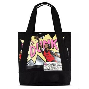 Jordan Black Jumpman Dunk Graphic Canvas Tote